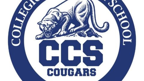 A blue and white circular logo for Collegium Charter School featuring a cougar above bold "CCS Cougars" text, with "COLLEGIUM CHARTER SCHOOL" around the top and "EST. 1999" at the bottom.
